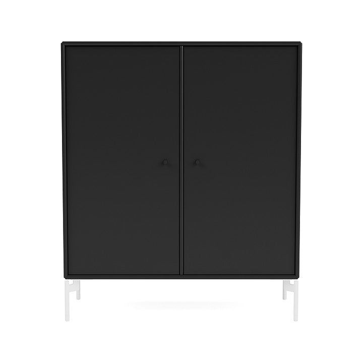 Montana Cover Cabinet With Legs, Black/Snow White