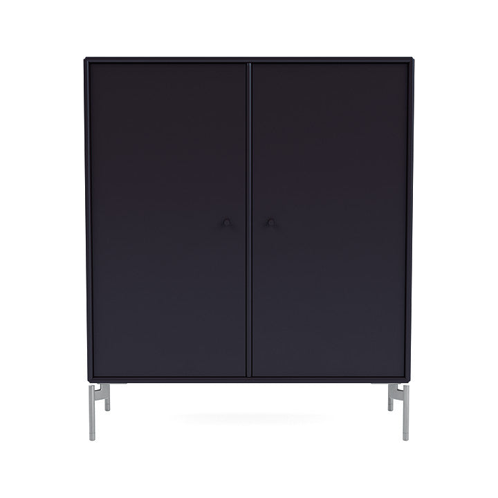 Montana Cover Cabinet With Legs, Shadow/Matt Chrome