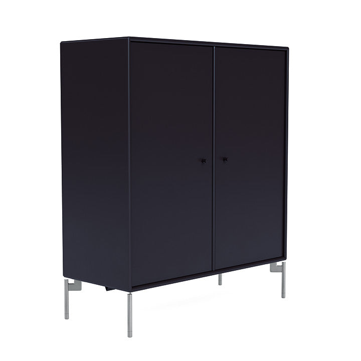 Montana Cover Cabinet With Legs, Shadow/Matt Chrome