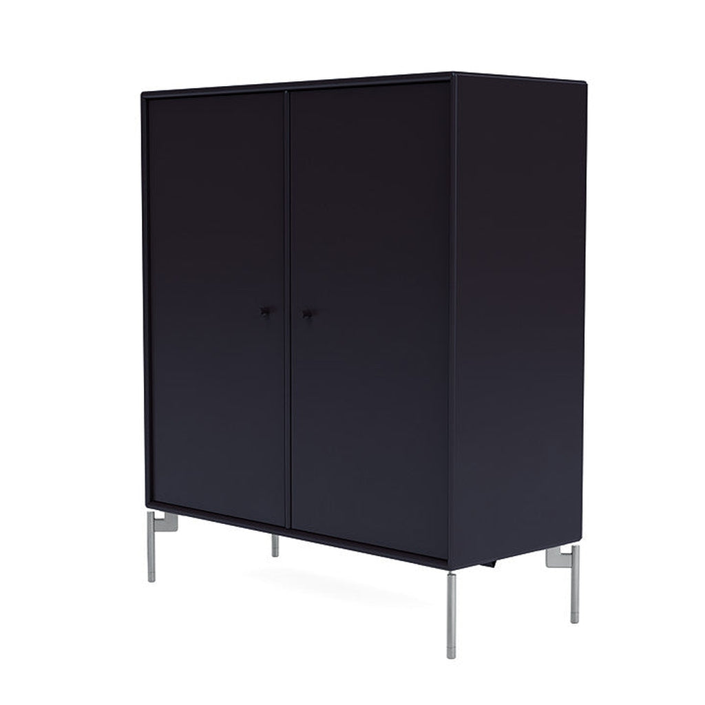 Montana Cover Cabinet With Legs, Shadow/Matt Chrome