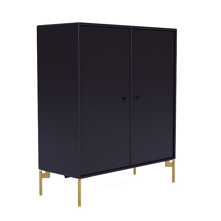 Montana Cover Cabinet With Legs, Shadow/Brass