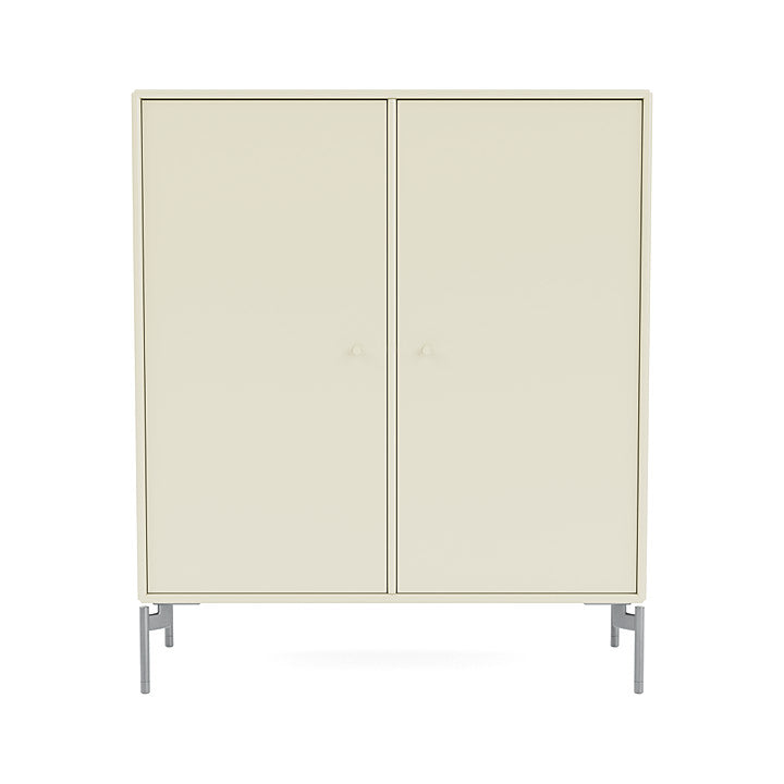 Montana Cover Cabinet With Legs, Vanilla/Matt Chrome