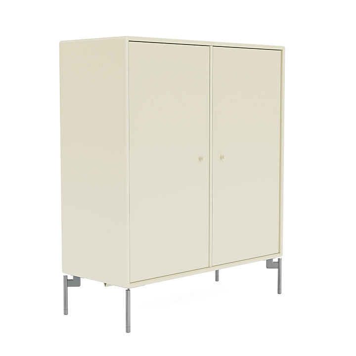 Montana Cover Cabinet With Legs, Vanilla/Matt Chrome