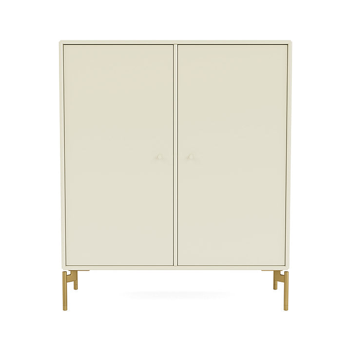 Montana Cover Cabinet With Legs, Vanilla/Brass