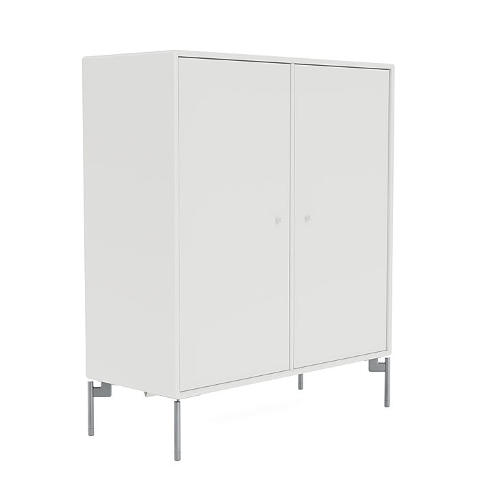 Montana Cover Cabinet With Legs, White/Matt Chrome