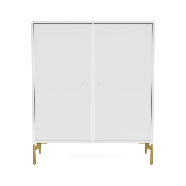 Montana Cover Cabinet With Legs, White/Brass