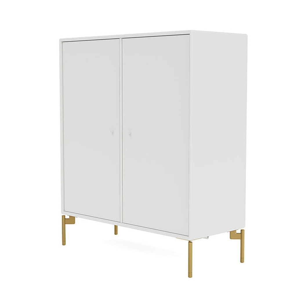 Montana Cover Cabinet With Legs, White/Brass