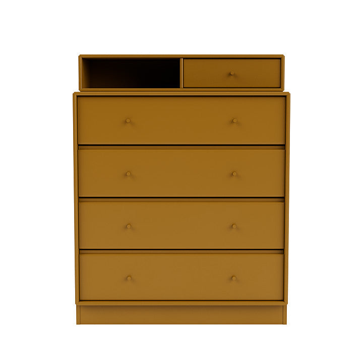 Montana Keep Chest Of Drawers With 7 Cm Plinth, Amber Yellow