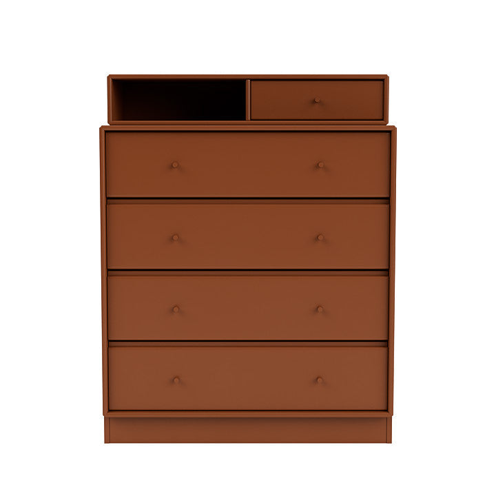 Montana Keep Chest Of Drawers With 7 Cm Plinth, Hazelnut Brown