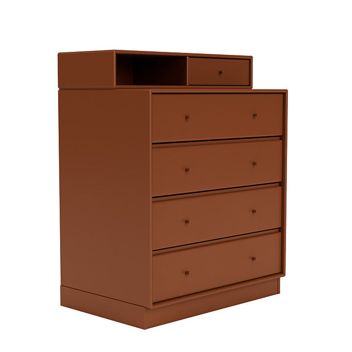 Montana Keep Chest Of Drawers With 7 Cm Plinth, Hazelnut Brown