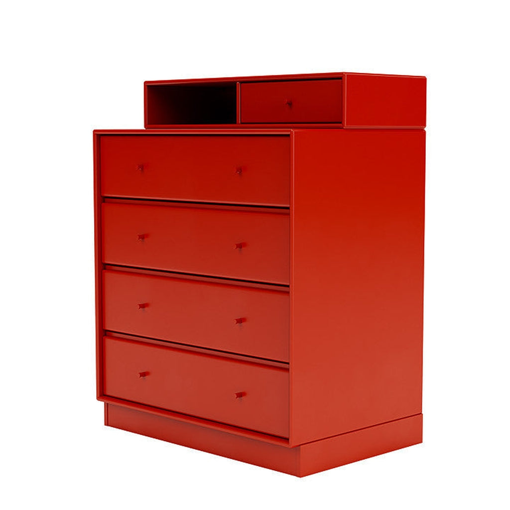 Montana Keep Chest Of Drawers With 7 Cm Plinth, Rosehip Red