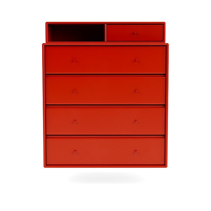 Montana Keep Chest Of Drawers With Suspension Rail, Rosehip Red