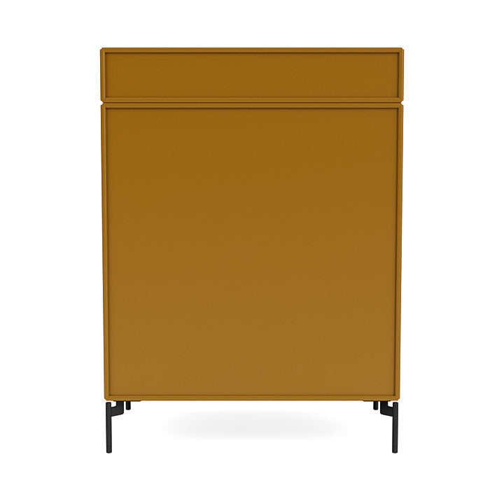 Montana Keep Chest Of Drawers With Legs, Amber/Black