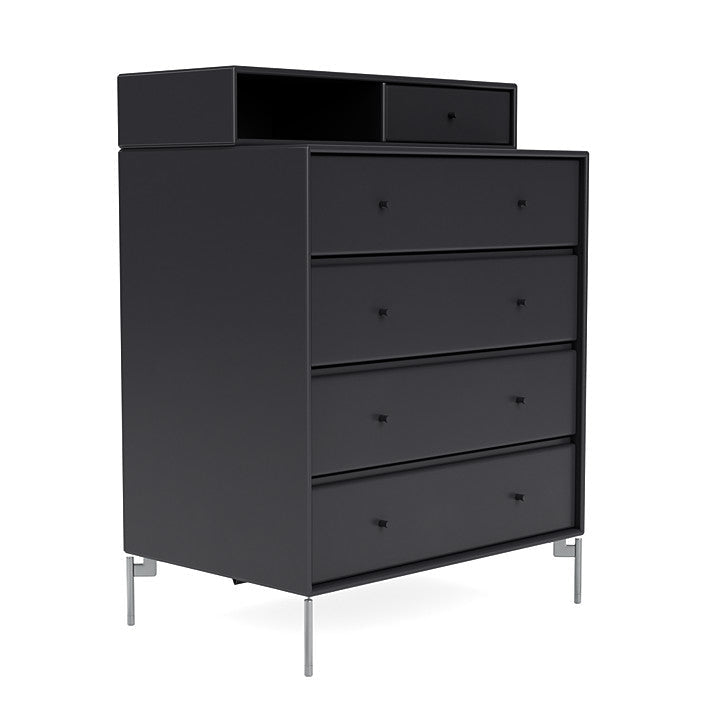 Montana Keep Chest Of Drawers With Legs, Anthracite/Matt Chrome