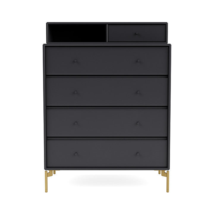 Montana Keep Chest Of Drawers With Legs, Anthracite/Brass