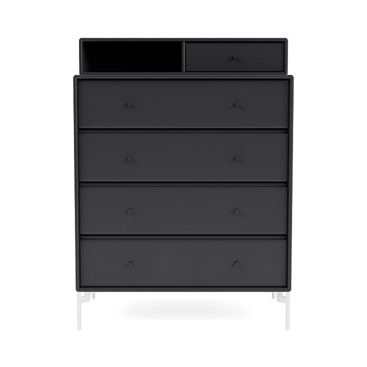 Montana Keep Chest Of Drawers With Legs, Anthracite/Snow White