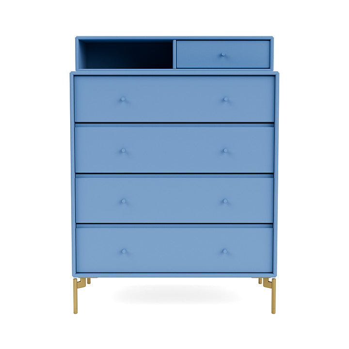 Montana Keep Chest Of Drawers, Azure Blue/Brass