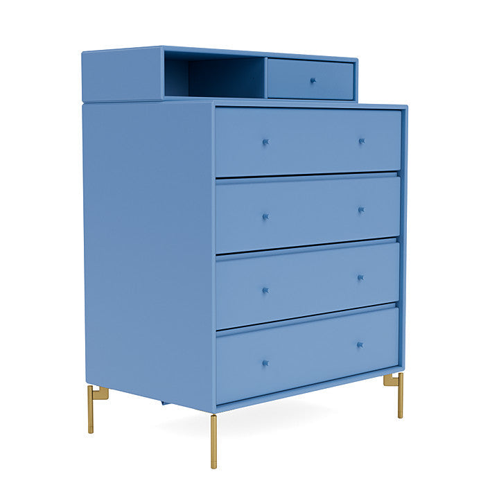 Montana Keep Chest Of Drawers, Azure Blue/Brass