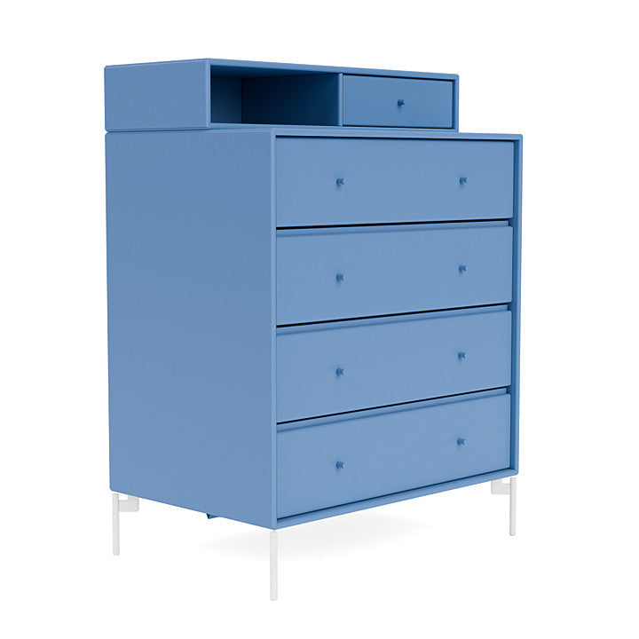 Montana Keep Chest Of Drawers, Azure Blue/Snow White