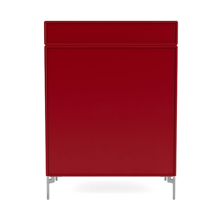 Montana Keep Chest Of Drawers With Legs, Beetroot/Matt Chrome