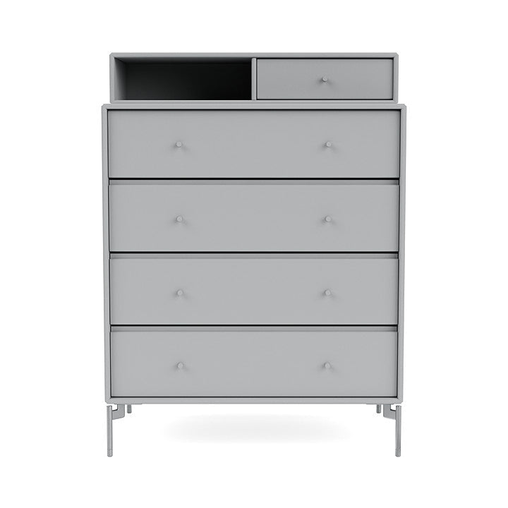 Montana Keep Chest Of Drawers With Legs, Fjord/Matt Chrome