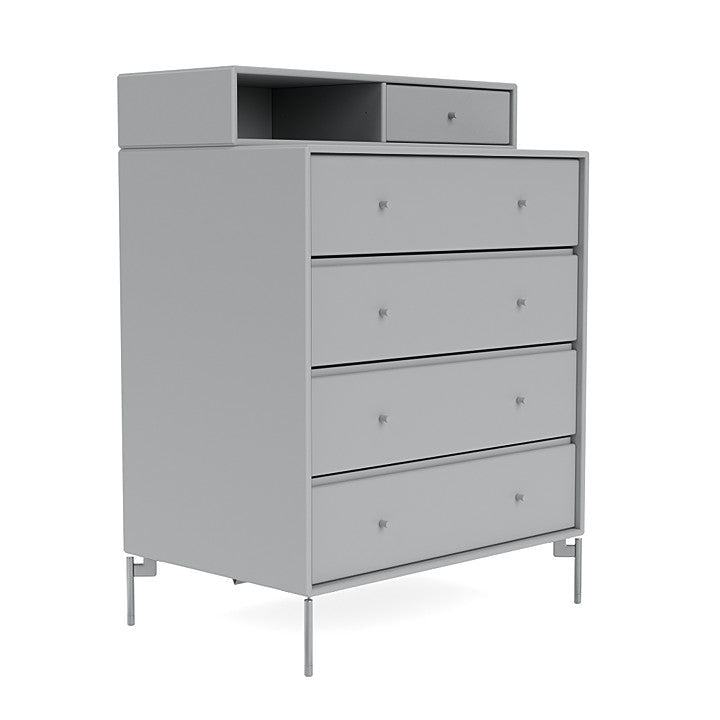 Montana Keep Chest Of Drawers With Legs, Fjord/Matt Chrome