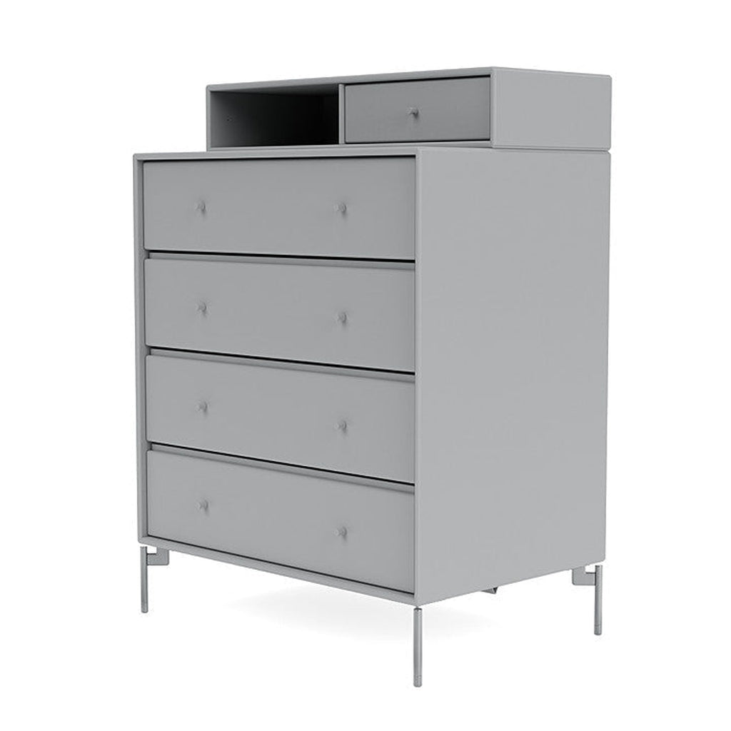 Montana Keep Chest Of Drawers With Legs, Fjord/Matt Chrome