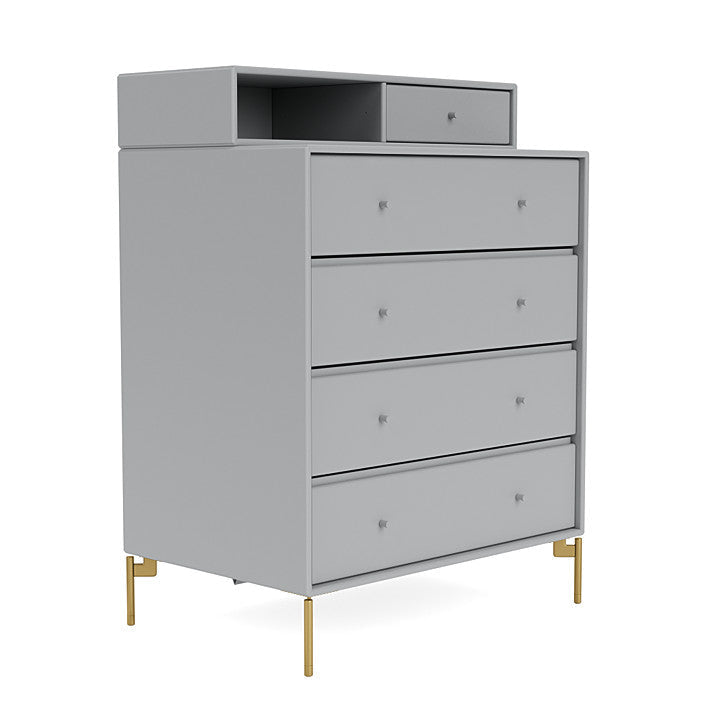 Montana Keep Chest Of Drawers With Legs, Fjord/Brass