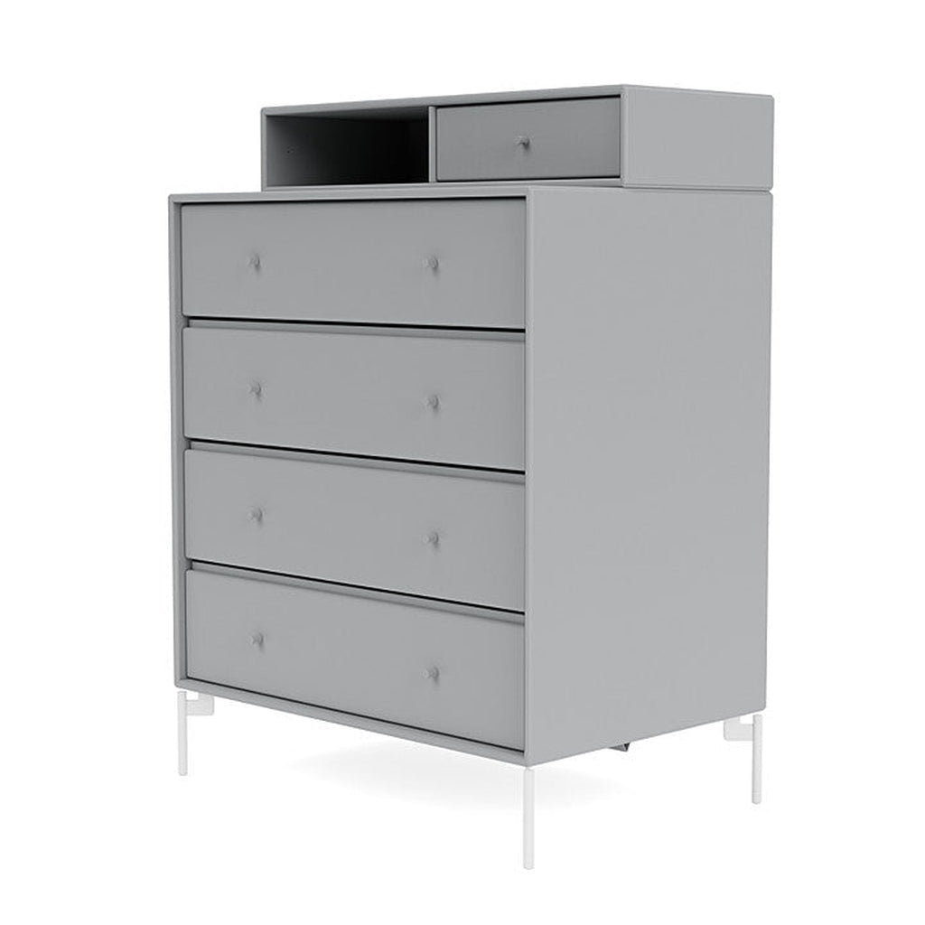 Montana Keep Chest Of Drawers With Legs, Fjord/Snow White