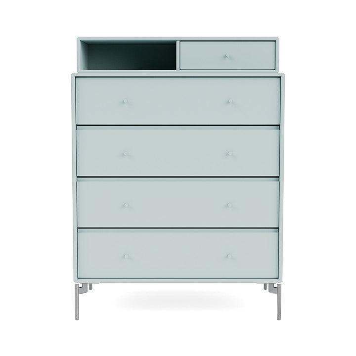 Montana Keep Chest Of Drawers With Legs, Flint/Matt Chrome