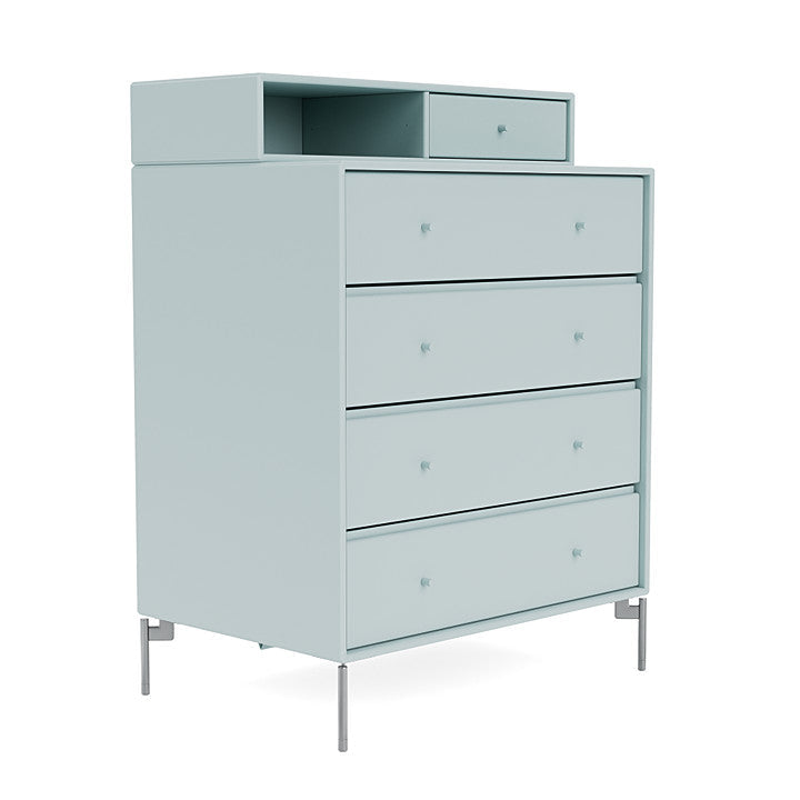 Montana Keep Chest Of Drawers With Legs, Flint/Matt Chrome