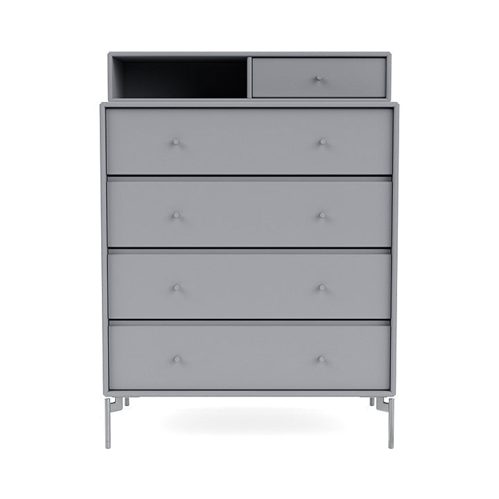 Montana Keep Chest Of Drawers With Legs, Graphic/Matt Chrome