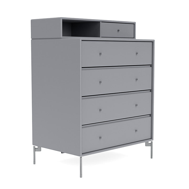 Montana Keep Chest Of Drawers With Legs, Graphic/Matt Chrome