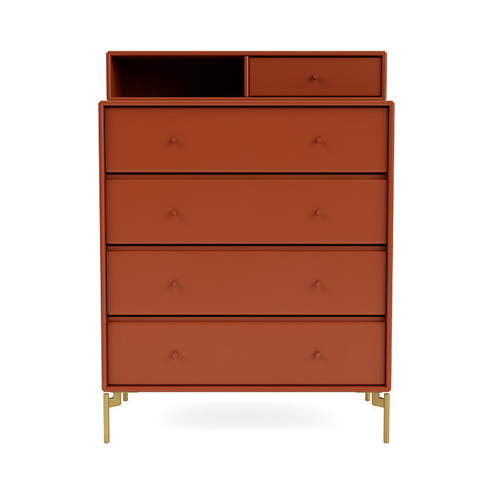 Montana Keep Chest Of Drawers With Legs, Hokkaido/Brass