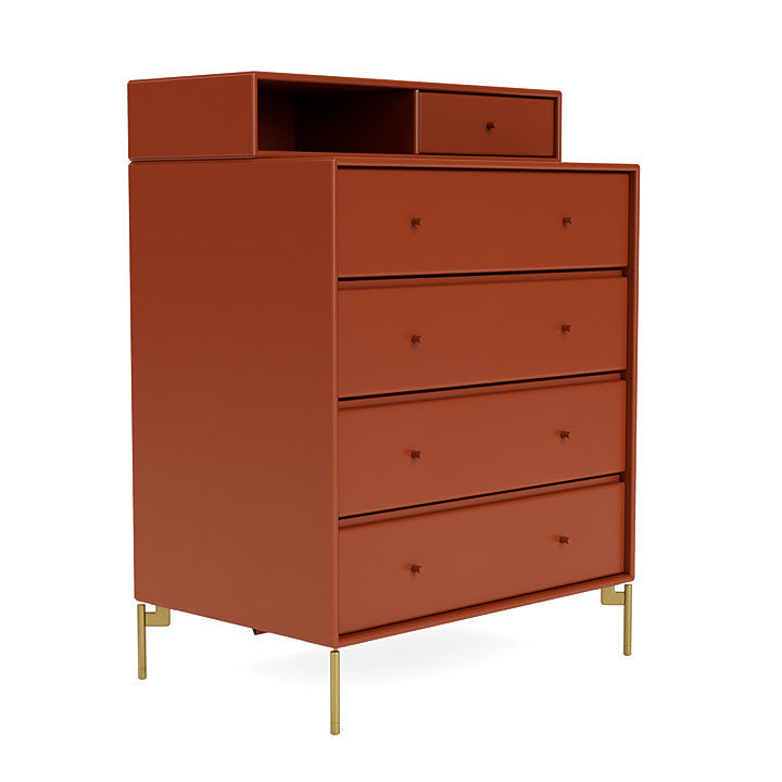 Montana Keep Chest Of Drawers With Legs, Hokkaido/Brass