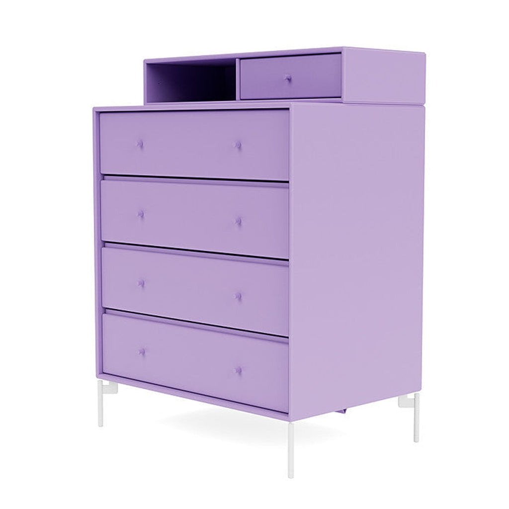 Montana Keep Chest Of Drawers With Legs, Iris/Snow White