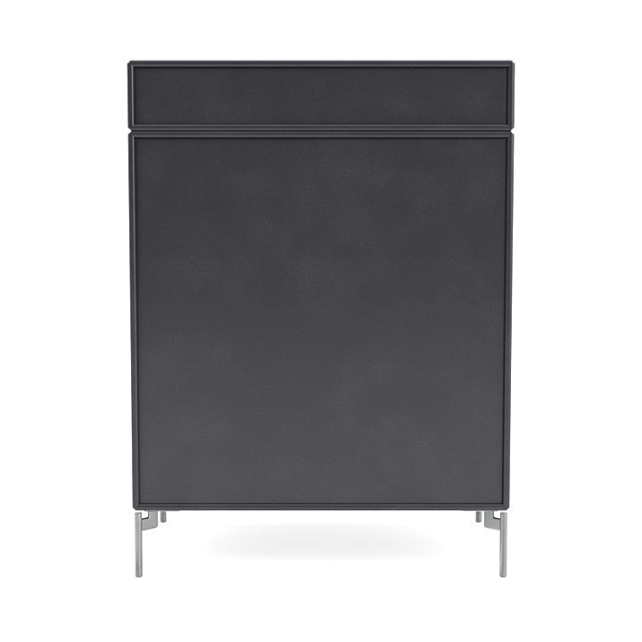 Montana Keep Chest Of Drawers With Legs, Carbon Black/Matt Chrome