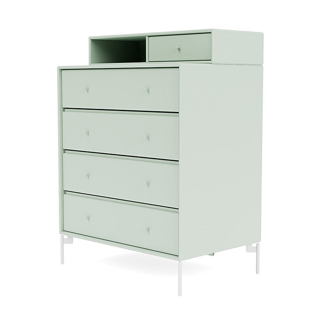 Montana Keep Chest Of Drawers Of Drawers With Legs, Mist/Snow White