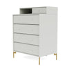 Montana Keep Chest Of Drawers With Legs, Nordic/Brass