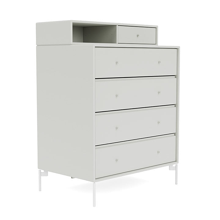 Montana Keep Chest Of Drawers With Legs, Nordic/Snow White