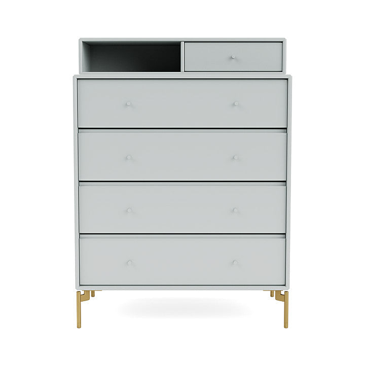 Montana Keep Chest Of Drawers With Legs, Oyster/Brass