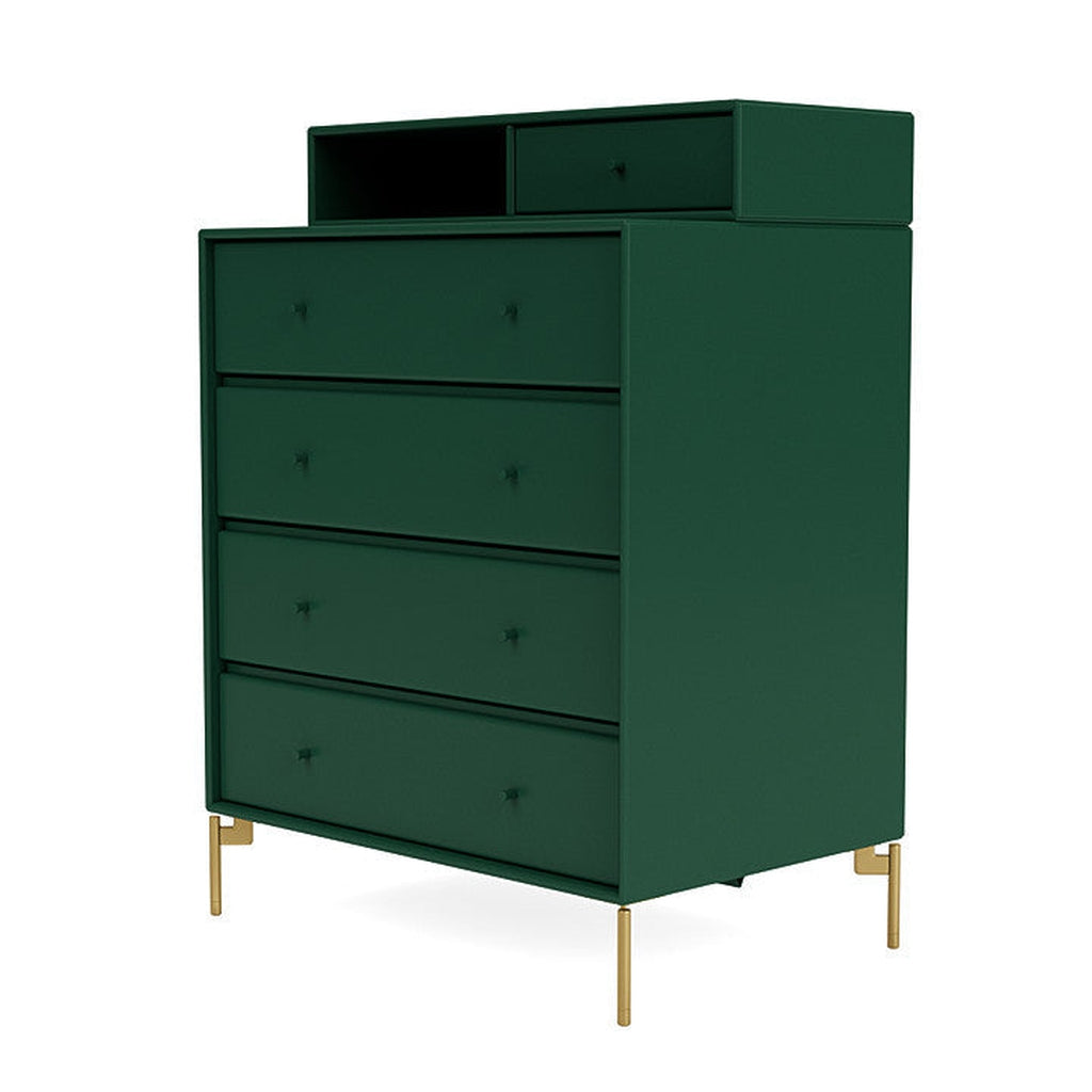 Montana Keep Chest Of Drawers With Legs, Pine/Brass