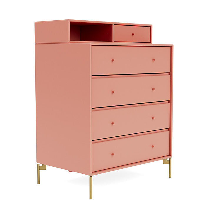 Montana Keep Chest Of Drawers With Legs, Rhubarb/Brass