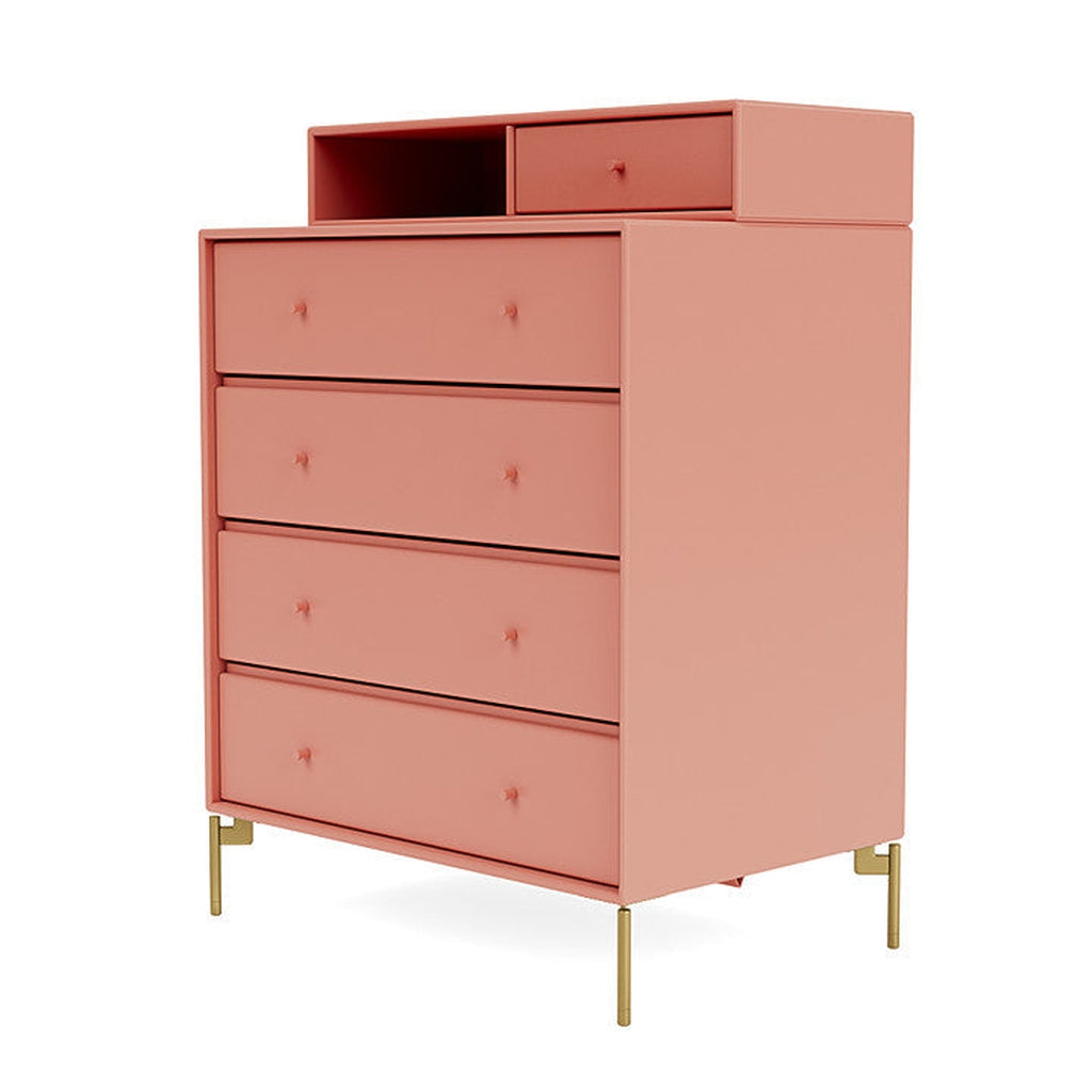 Montana Keep Chest Of Drawers With Legs, Rhubarb/Brass