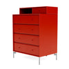 Montana Keep Chest Of Drawers With Legs, Rosehip/Matt Chrome