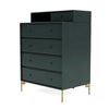 Montana Keep Chest Of Drawers With Legs, Black Jade/Brass