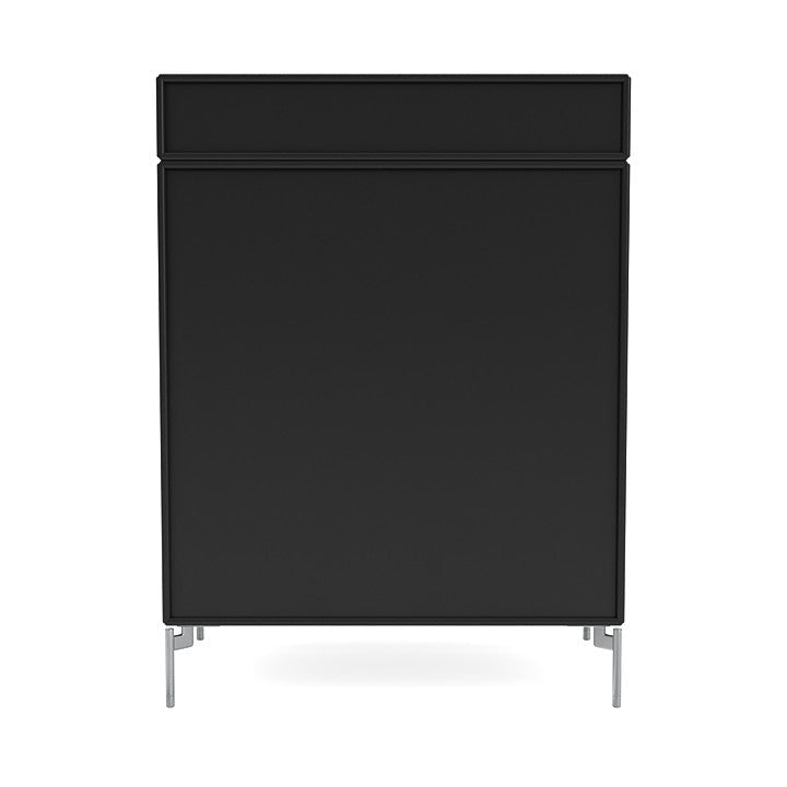 Montana Keep Chest Of Drawers With Legs, Black/Matt Chrome