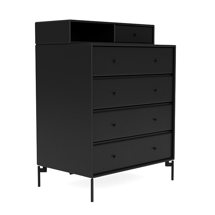 Montana Keep Chest Of Drawers With Legs, Black/Black