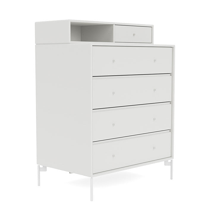 Montana Keep Chest Of Drawers With Legs, White/Snow White