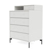 Montana Keep Chest Of Drawers With Legs, White/Black